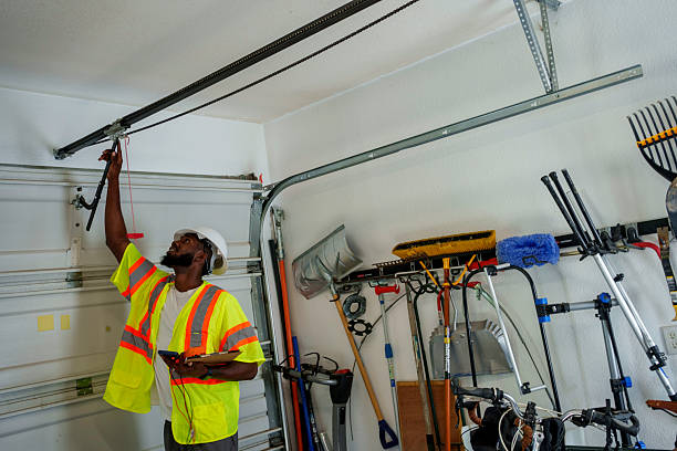 Professional Garage Door Panel Replacement technician working in Sansom Park, TX